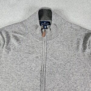 Buttoned Down Full-Zip Sweater Cardigan Mens XXL Gray 100%‎ Cashmere Pockets